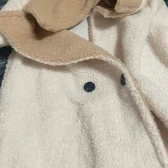 Cozy two tone  Teddy Long Coat Jacket Minimalist - Picture 11 of 11